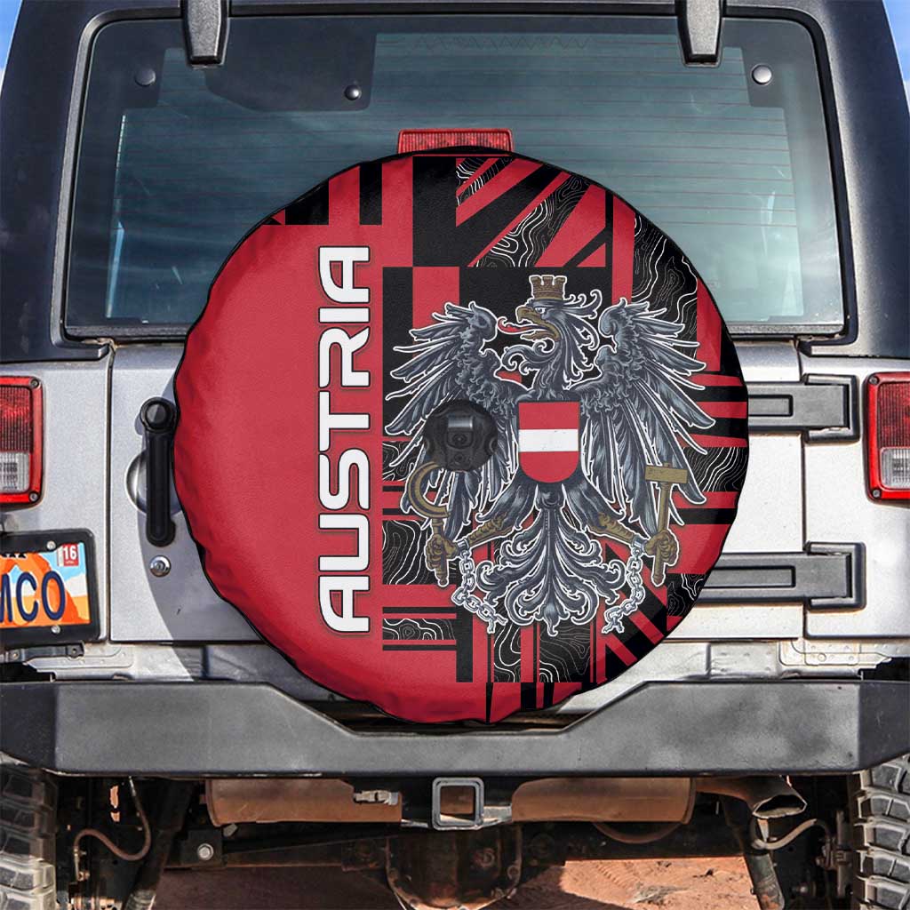Austria Spare Tire Cover Black Eagle Badge With Patterns DT05
