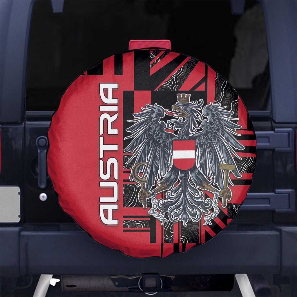 Austria Spare Tire Cover Black Eagle Badge With Patterns DT05