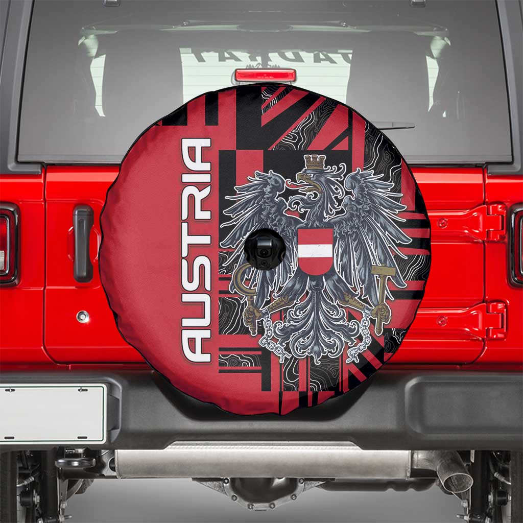 Austria Spare Tire Cover Black Eagle Badge With Patterns DT05