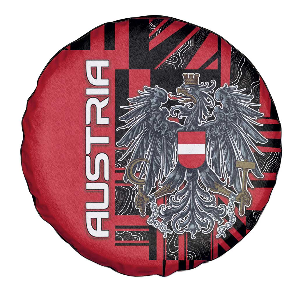 Austria Spare Tire Cover Black Eagle Badge With Patterns DT05