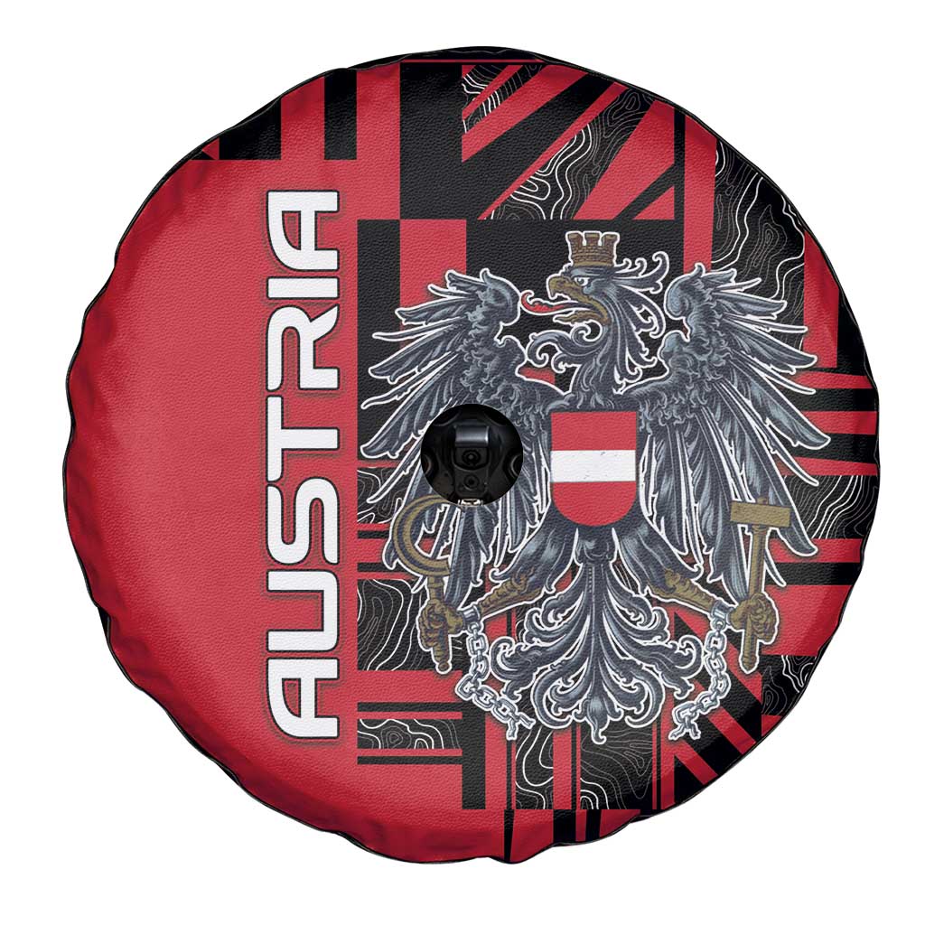 Austria Spare Tire Cover Black Eagle Badge With Patterns DT05