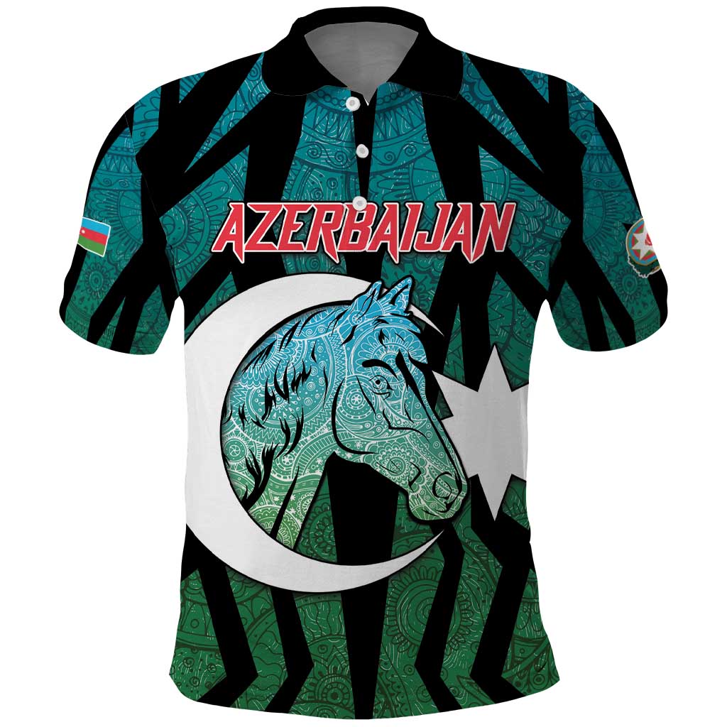 Personalized Azerbaijan Polo Shirt Karabakh Horse Tattoo DT05