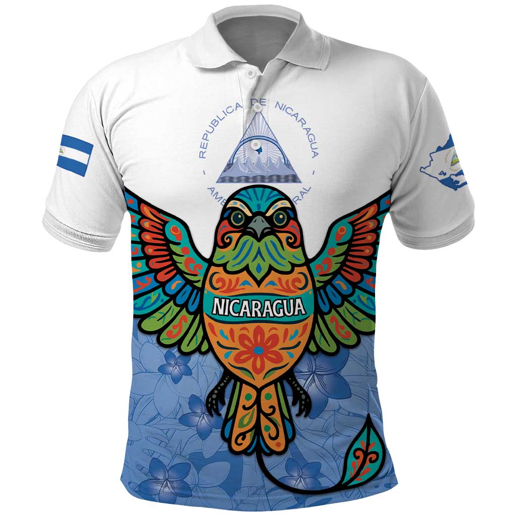 Nicaragua Polo Shirt Guardabarranco Bird With Sacuanjoche DT05