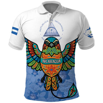 Nicaragua Polo Shirt Guardabarranco Bird With Sacuanjoche DT05