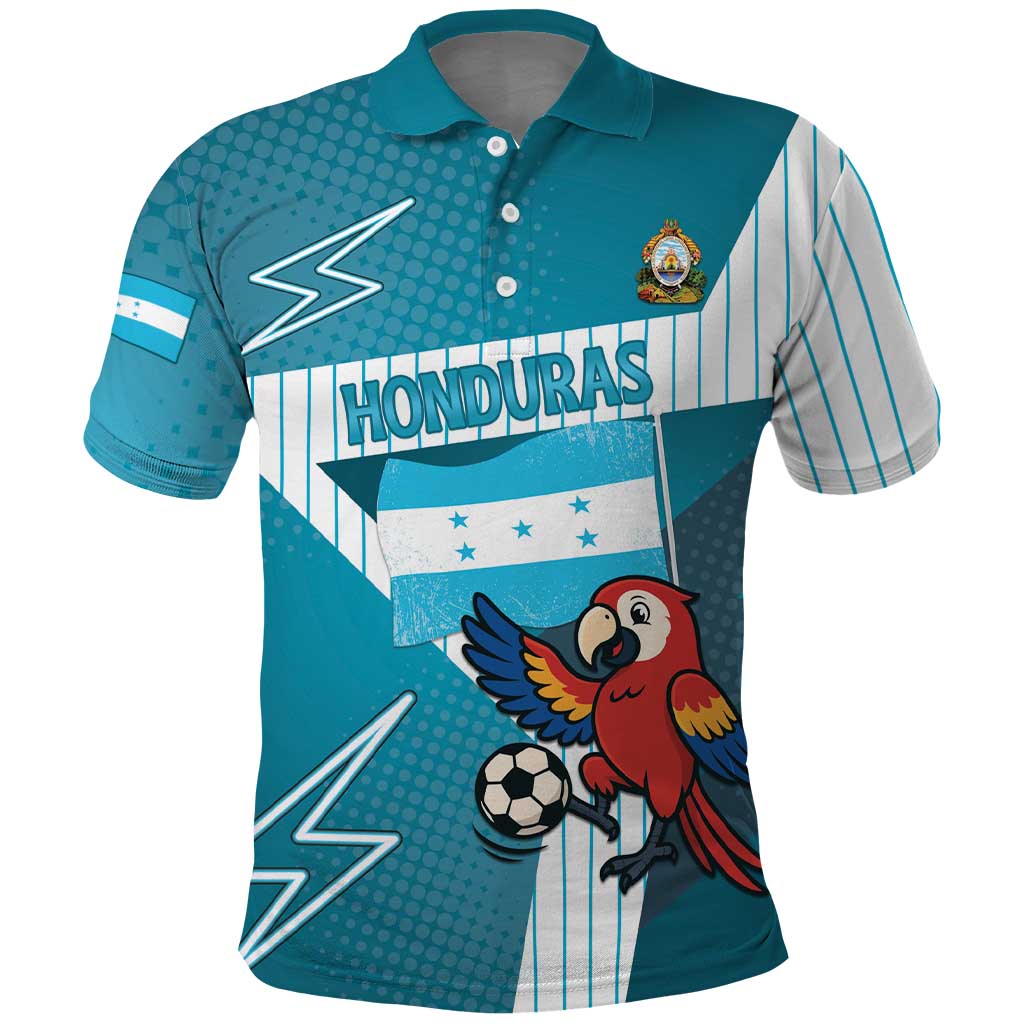 Personalized Honduras Football Polo Shirt Scarlet Macaw Mascot DT05