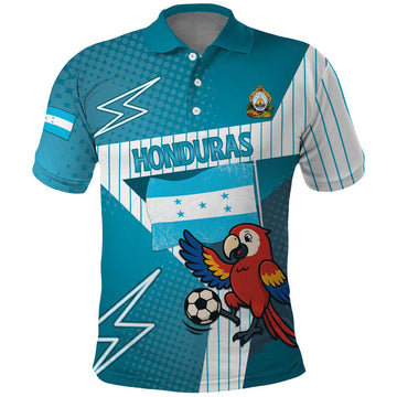 Personalized Honduras Football Polo Shirt Scarlet Macaw Mascot DT05
