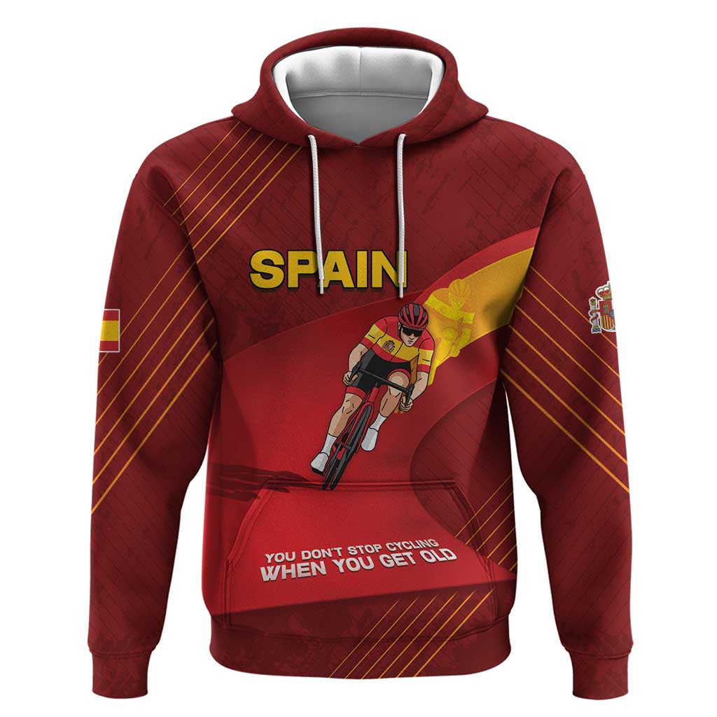 Personalized Spain Cycling Hoodie You Don't Stop Cycling When You Get Old DT05