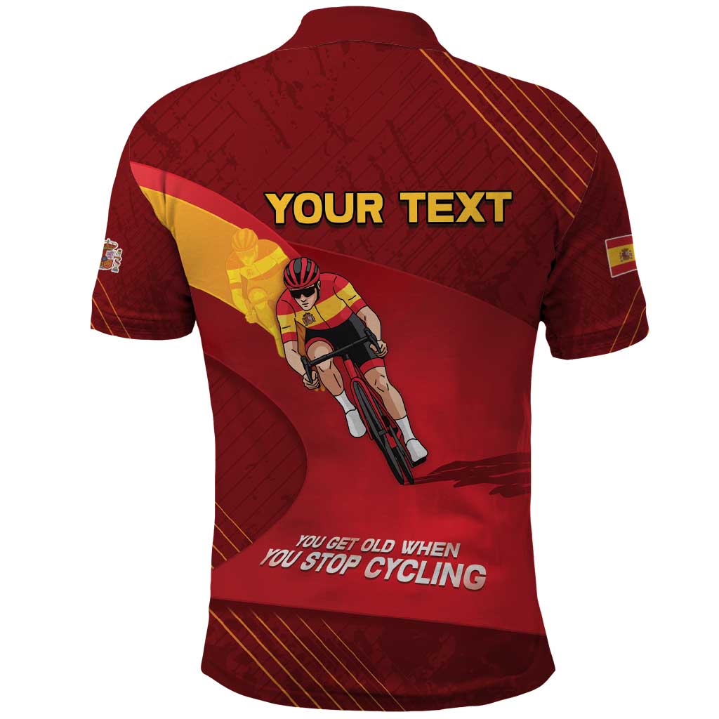 Personalized Spain Cycling Polo Shirt You Don't Stop Cycling When You Get Old DT05