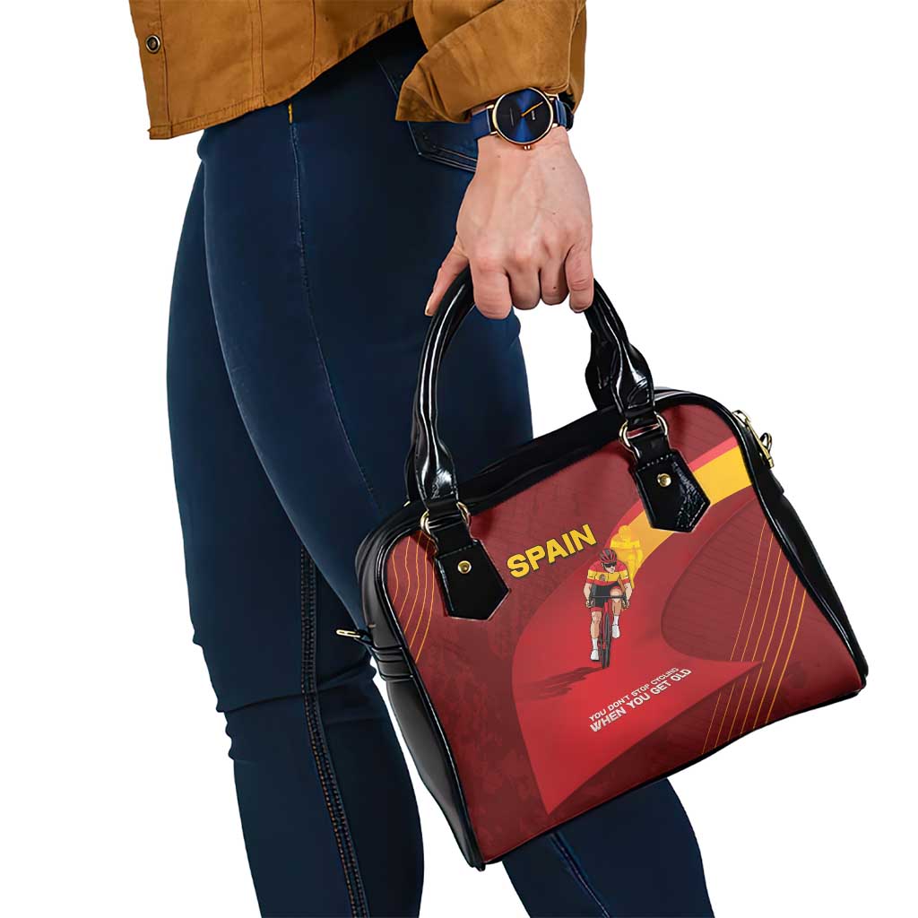 Spain Cycling Shoulder Handbag You Don't Stop Cycling When You Get Old DT05