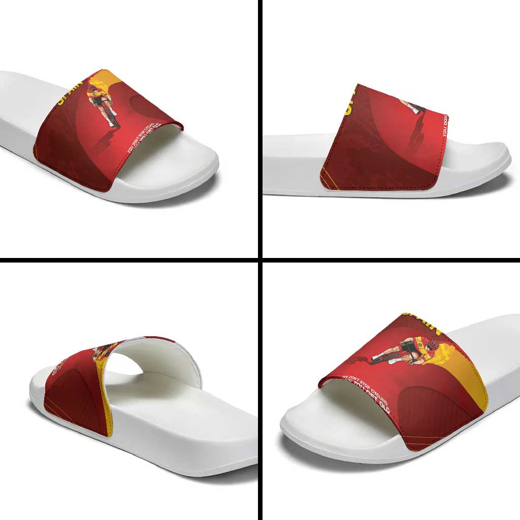 Spain Cycling Slide Sandals You Don't Stop Cycling When You Get Old DT05