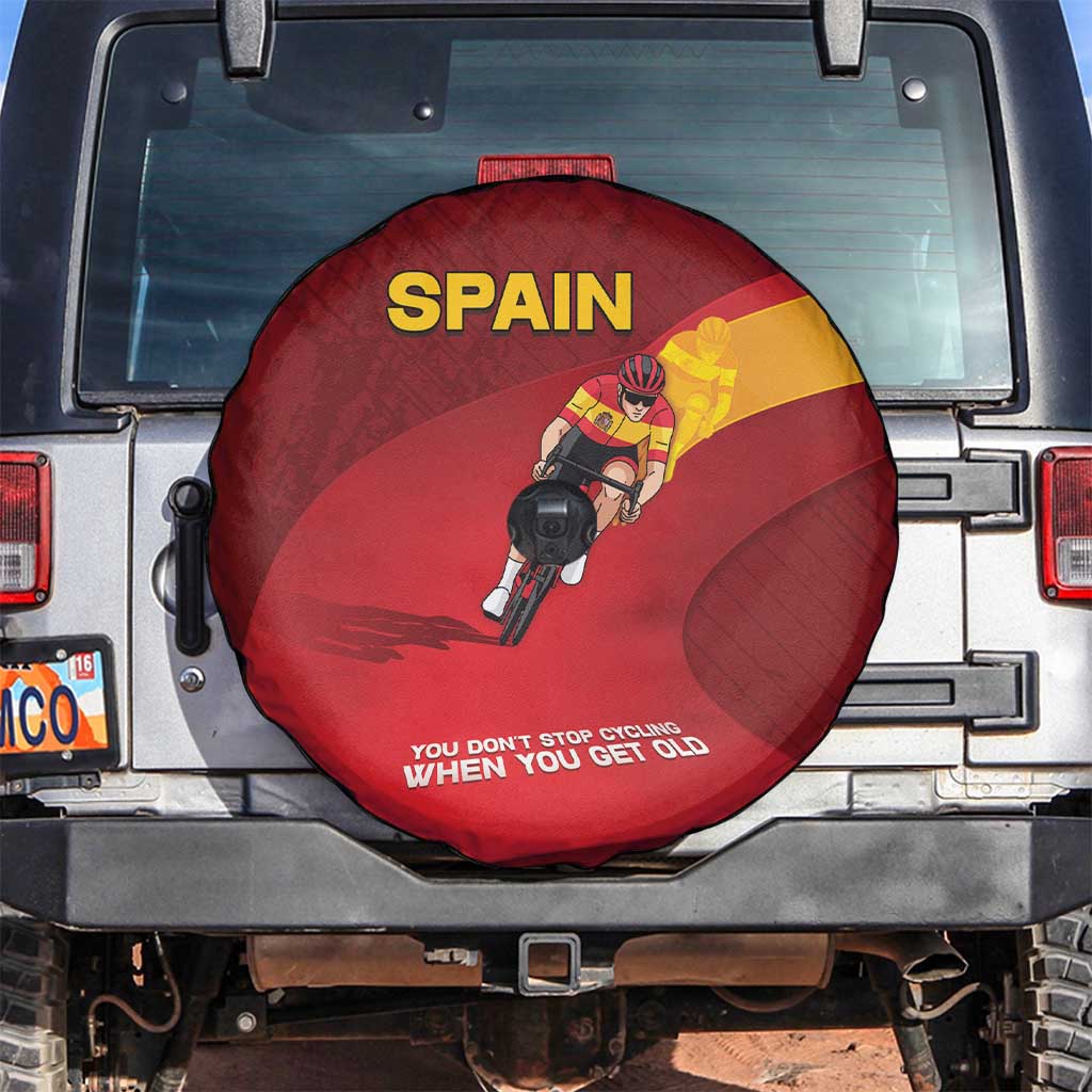 Spain Cycling Spare Tire Cover You Don't Stop Cycling When You Get Old DT05