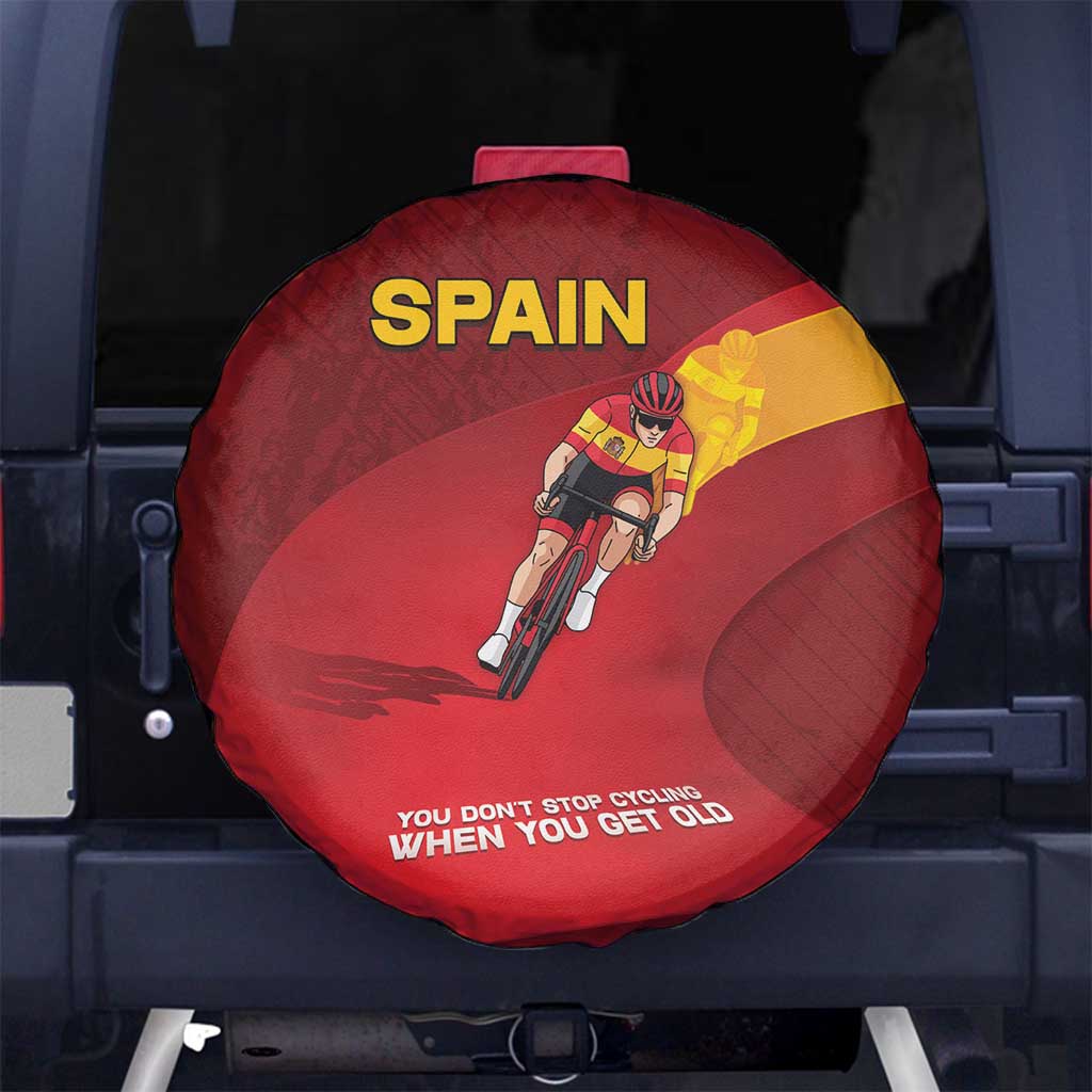Spain Cycling Spare Tire Cover You Don't Stop Cycling When You Get Old DT05