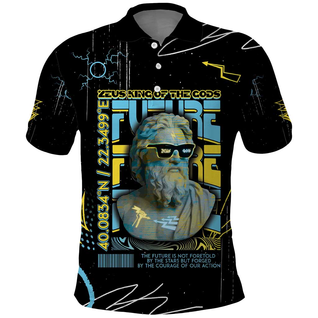 Ancient Greek Zeus Polo Shirt Futuristic Style DT05