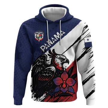 Personalized Panama Hoodie Harpy Eagle Bird Grunge Style DT05