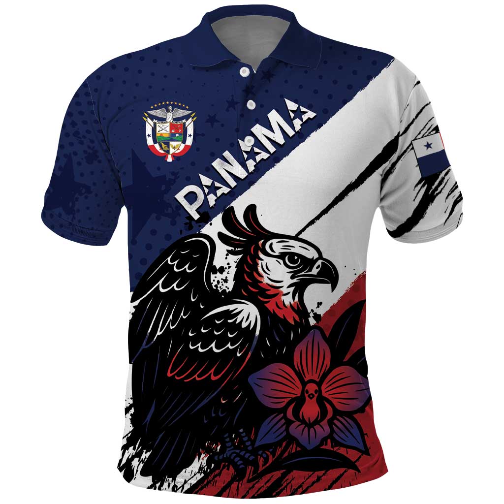Personalized Panama Polo Shirt Harpy Eagle Bird Grunge Style DT05