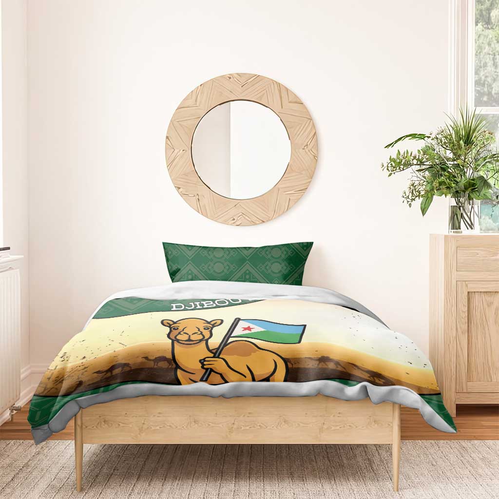 African Djibouti Bedding Set Camel Holding Jabuuti Flag DT05