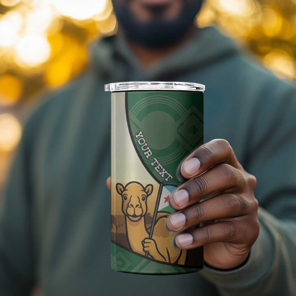 Personalized African Djibouti 4 in 1 Can Cooler Tumbler Camel Holding Jabuuti Flag DT05