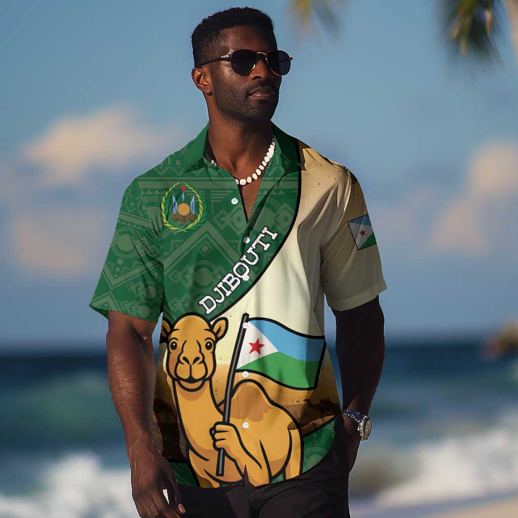Personalized African Djibouti Hawaiian Shirt Camel Holding Jabuuti Flag DT05