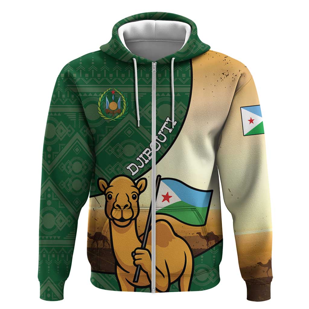 Personalized Djibouti Hoodie Camel Holding Jabuuti Flag DT05