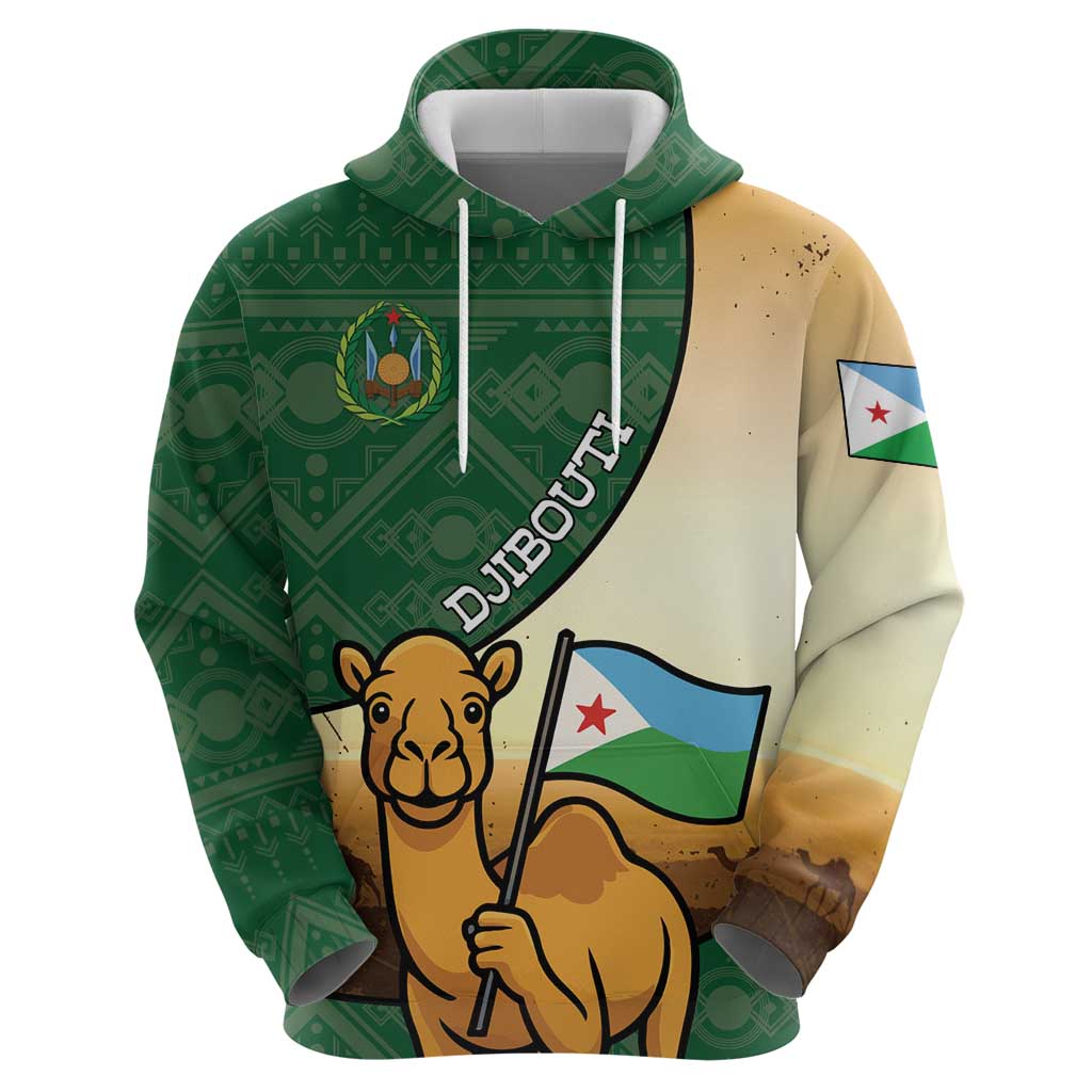 Personalized Djibouti Hoodie Camel Holding Jabuuti Flag DT05