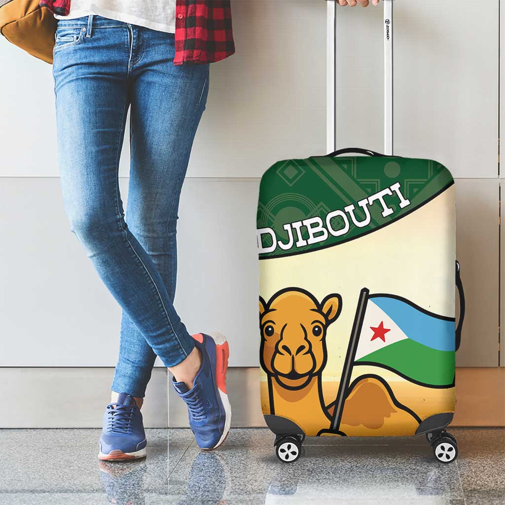 Djibouti Luggage Cover Camel Holding Jabuuti Flag DT05