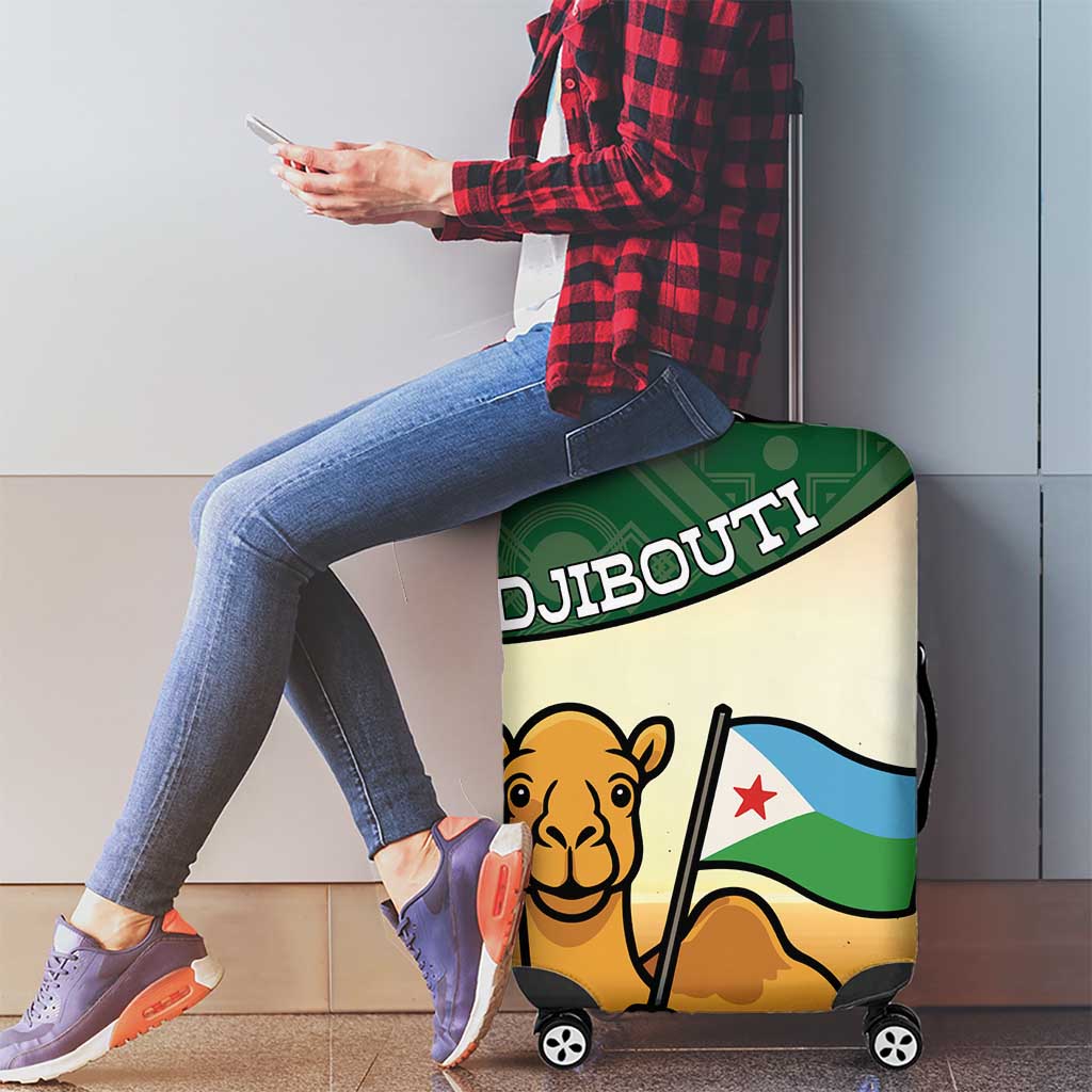 Djibouti Luggage Cover Camel Holding Jabuuti Flag DT05