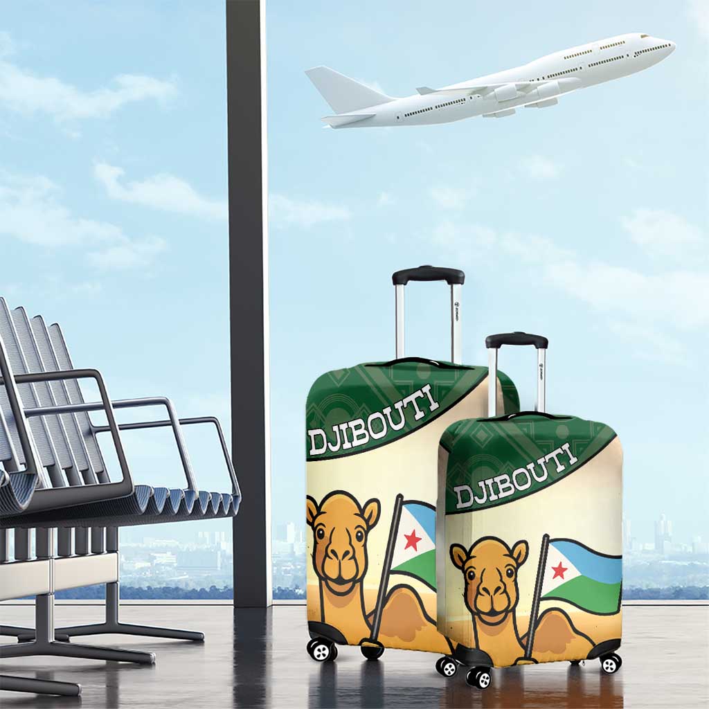 Djibouti Luggage Cover Camel Holding Jabuuti Flag DT05