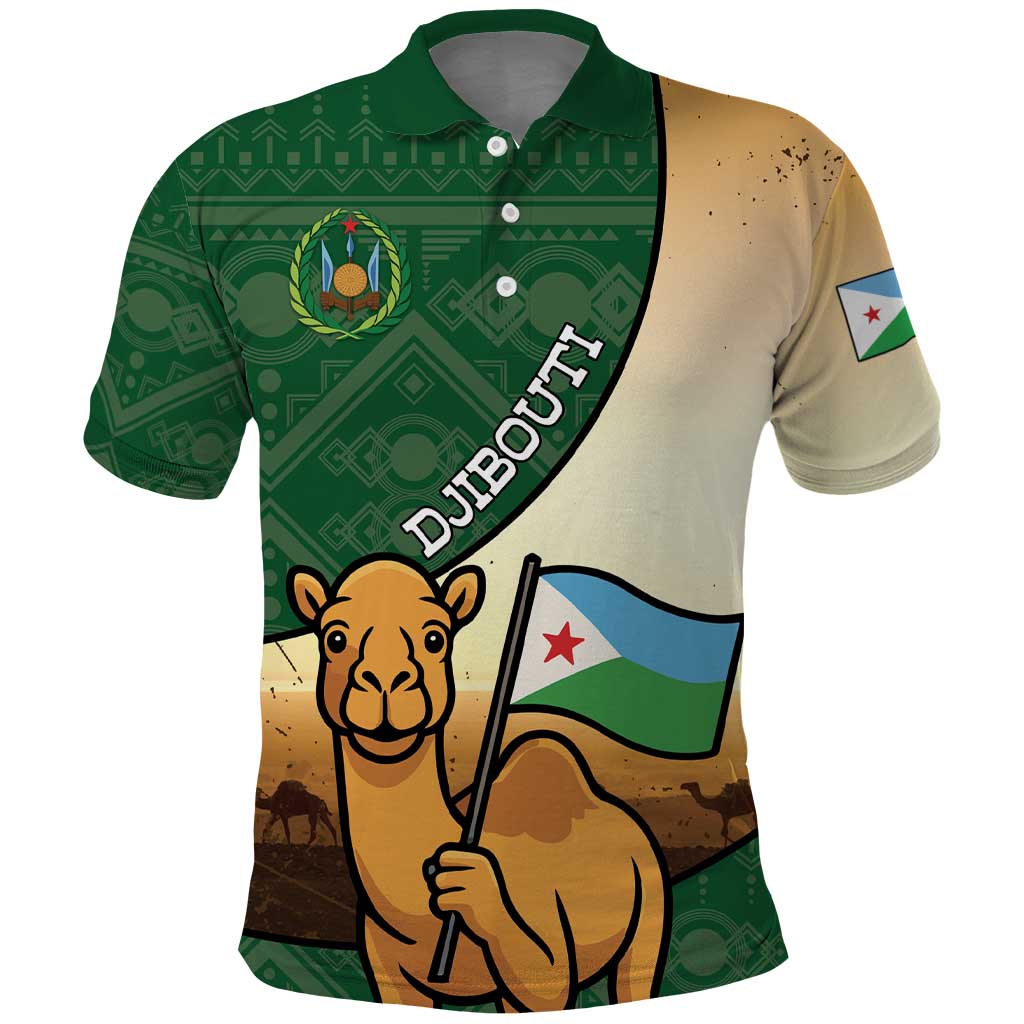 Personalized Djibouti Polo Shirt Camel Holding Jabuuti Flag DT05