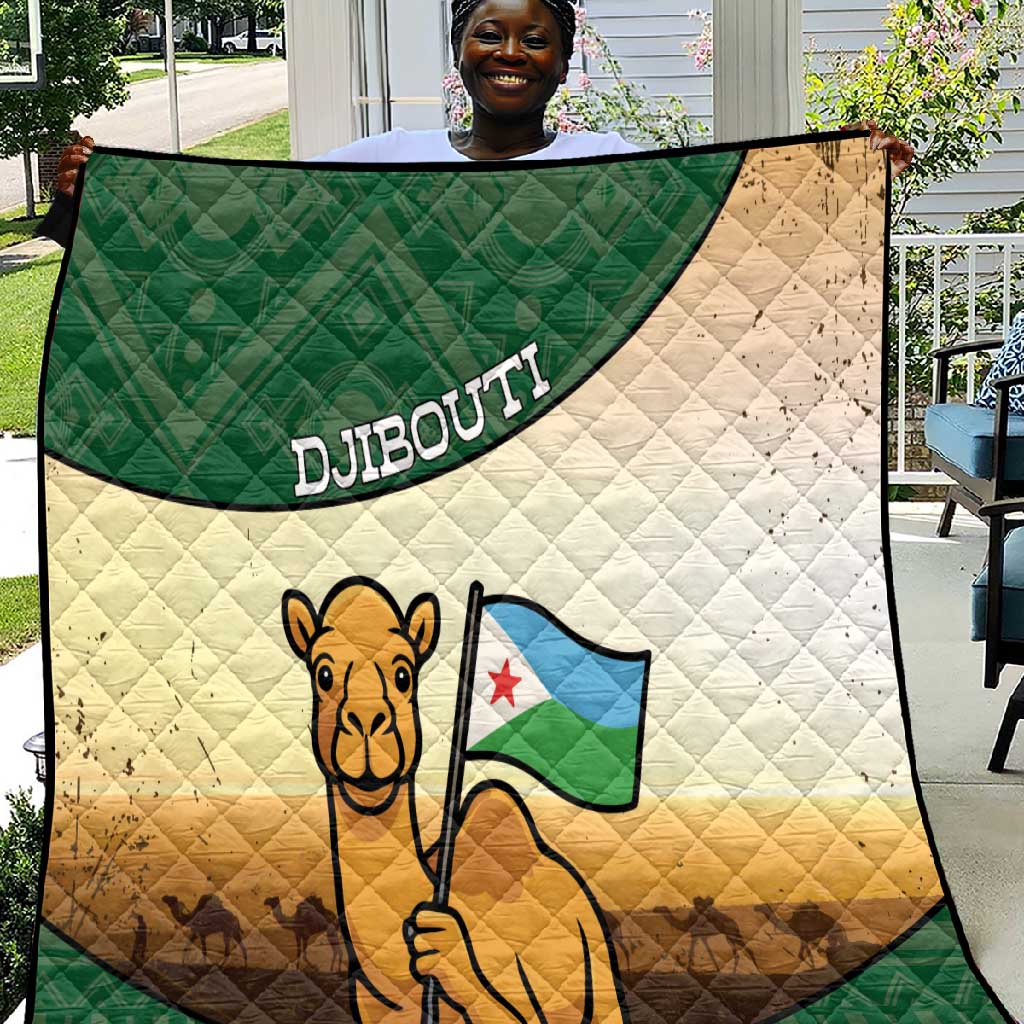 African Djibouti Quilt Camel Holding Jabuuti Flag DT05