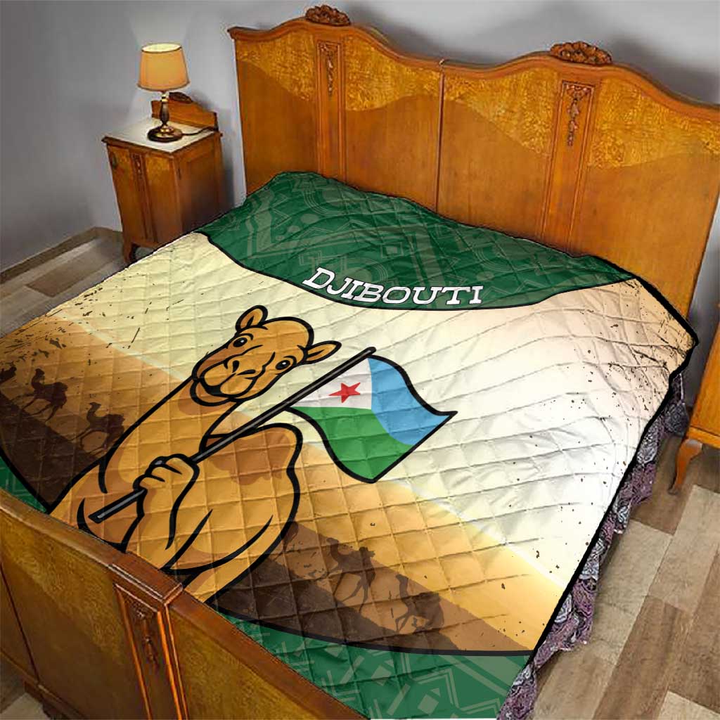 African Djibouti Quilt Camel Holding Jabuuti Flag DT05