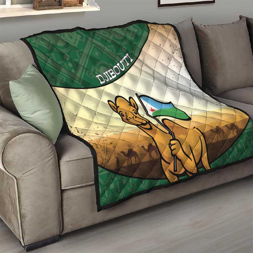 African Djibouti Quilt Camel Holding Jabuuti Flag DT05