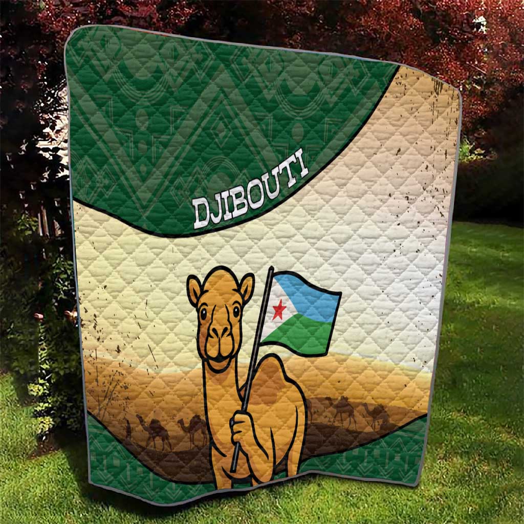 African Djibouti Quilt Camel Holding Jabuuti Flag DT05