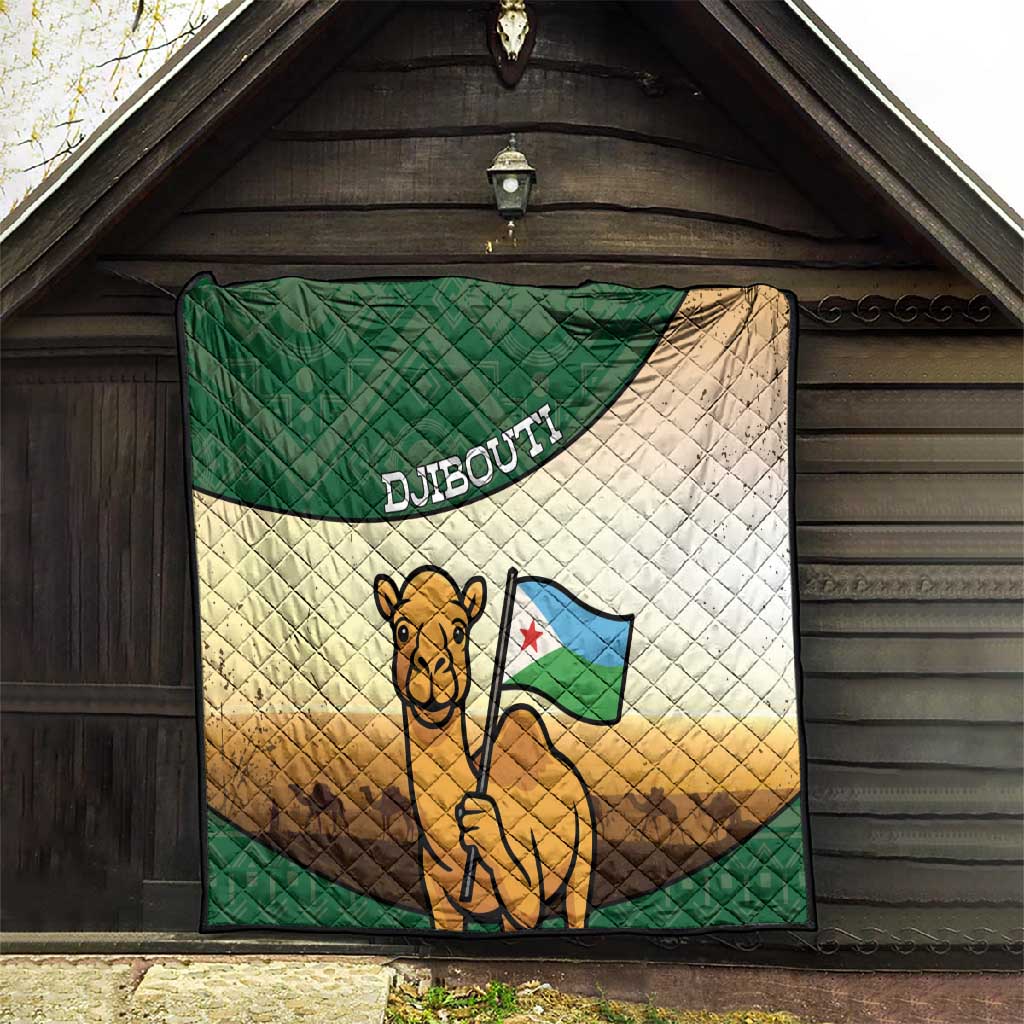 African Djibouti Quilt Camel Holding Jabuuti Flag DT05