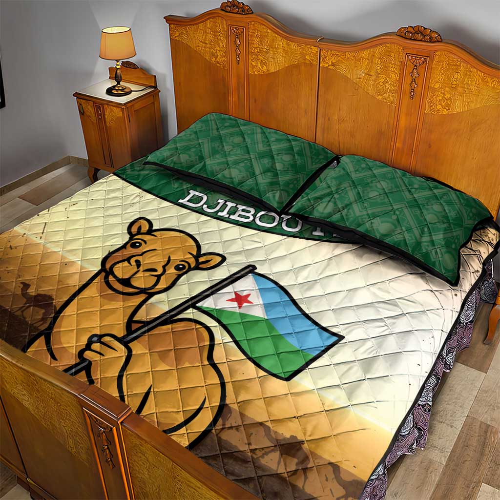 African Djibouti Quilt Bed Set Camel Holding Jabuuti Flag DT05