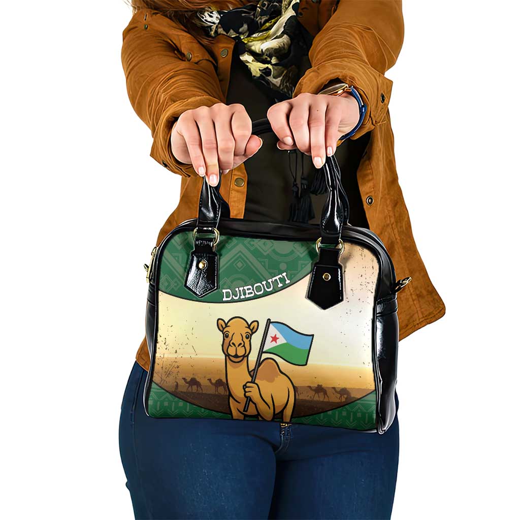 Djibouti Shoulder Handbag Camel Holding Jabuuti Flag DT05