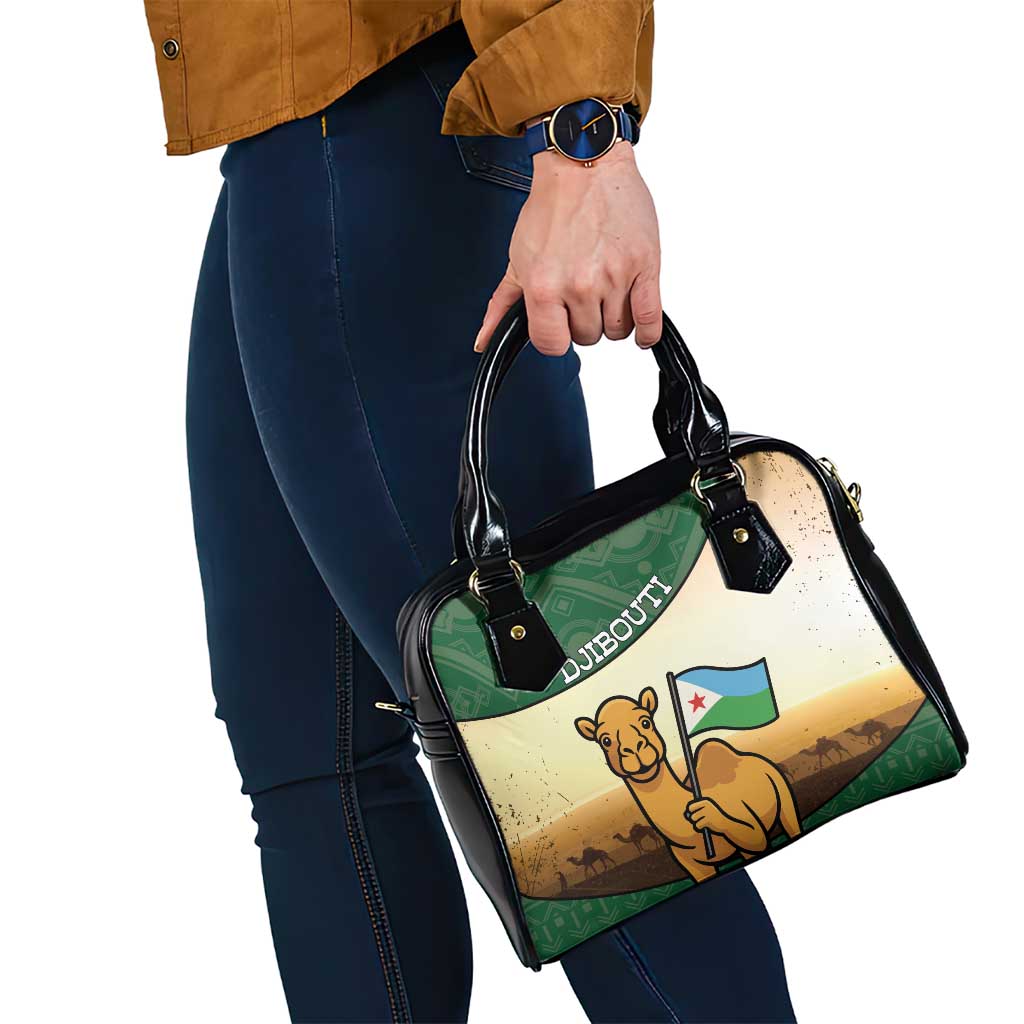 Djibouti Shoulder Handbag Camel Holding Jabuuti Flag DT05