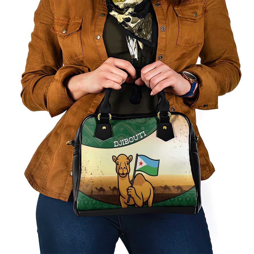 Djibouti Shoulder Handbag Camel Holding Jabuuti Flag DT05
