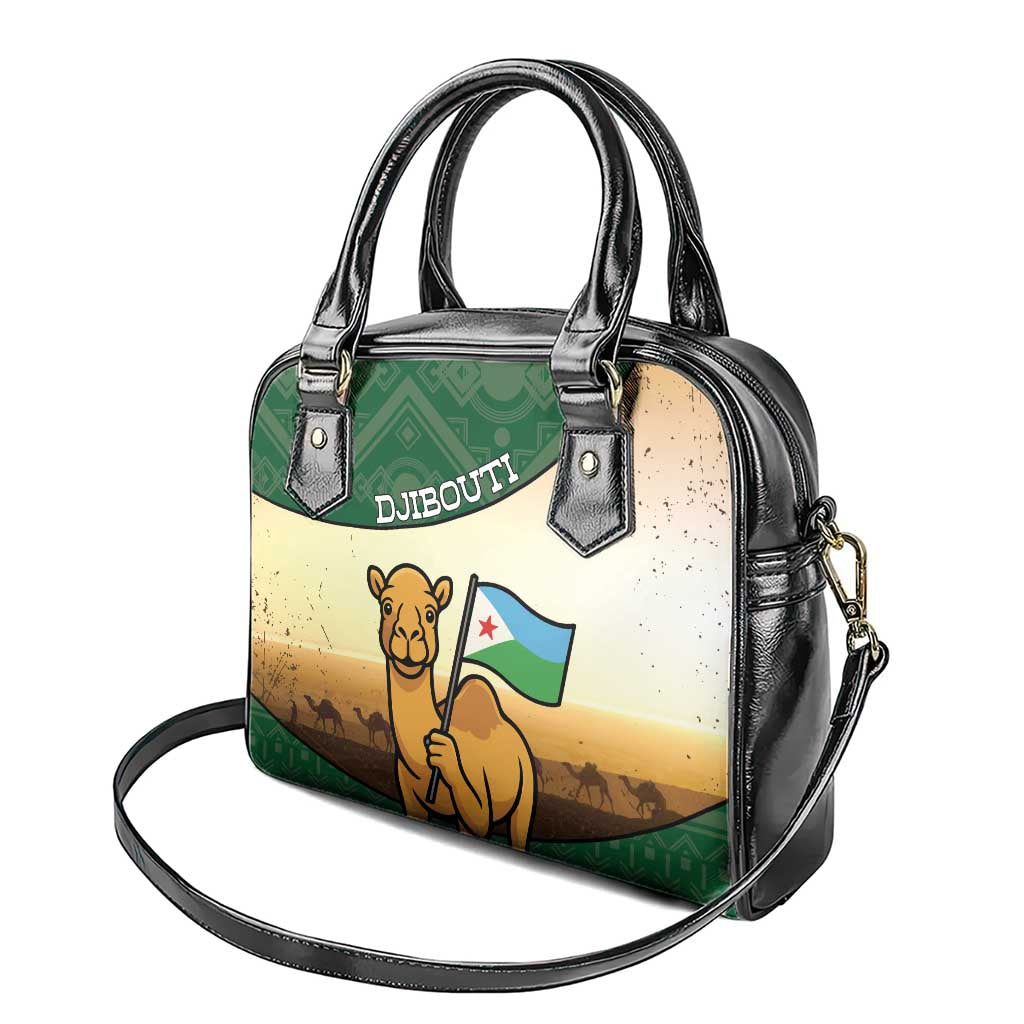 Djibouti Shoulder Handbag Camel Holding Jabuuti Flag DT05