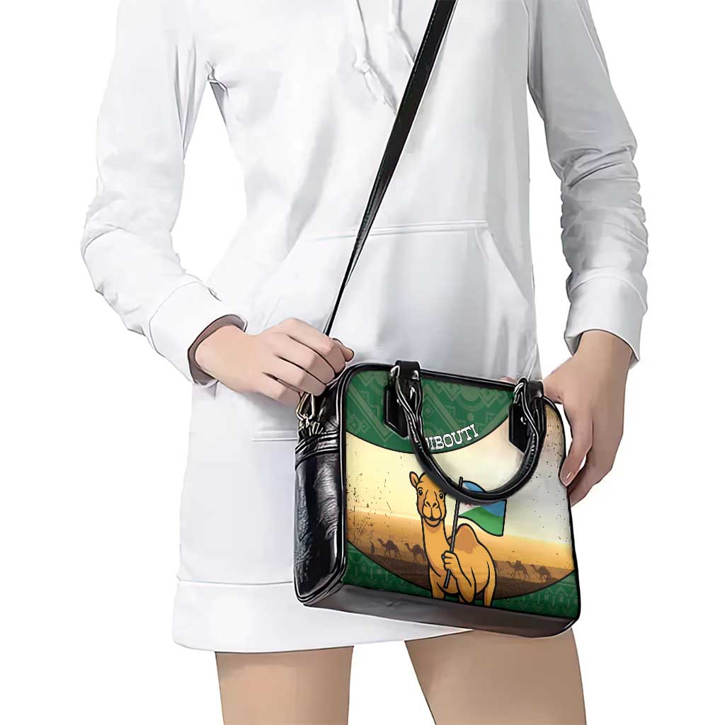 Djibouti Shoulder Handbag Camel Holding Jabuuti Flag DT05