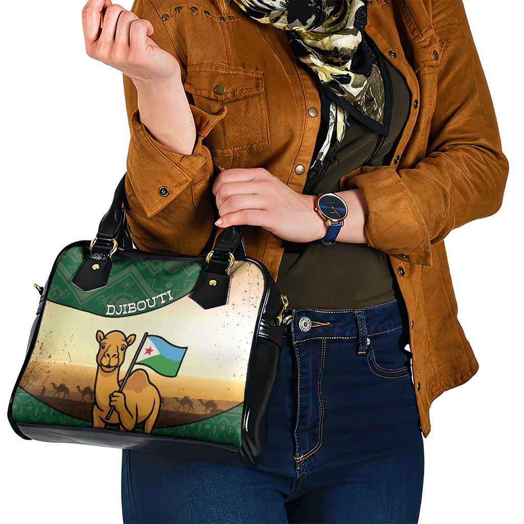 Djibouti Shoulder Handbag Camel Holding Jabuuti Flag DT05