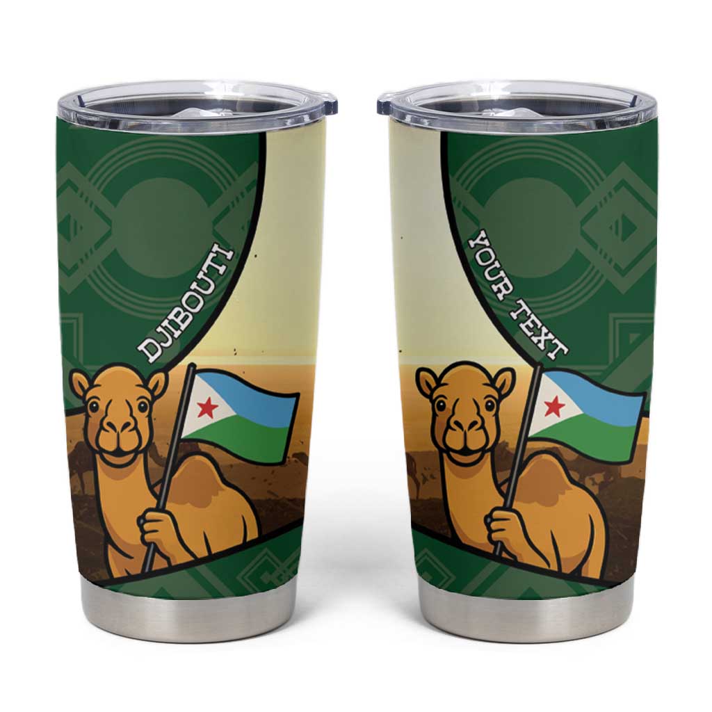 Personalized African Djibouti Tumbler Cup Camel Holding Jabuuti Flag DT05