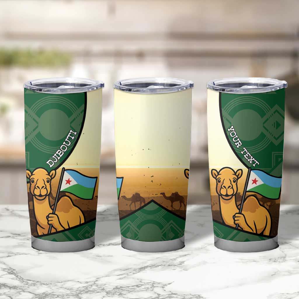 Personalized African Djibouti Tumbler Cup Camel Holding Jabuuti Flag DT05