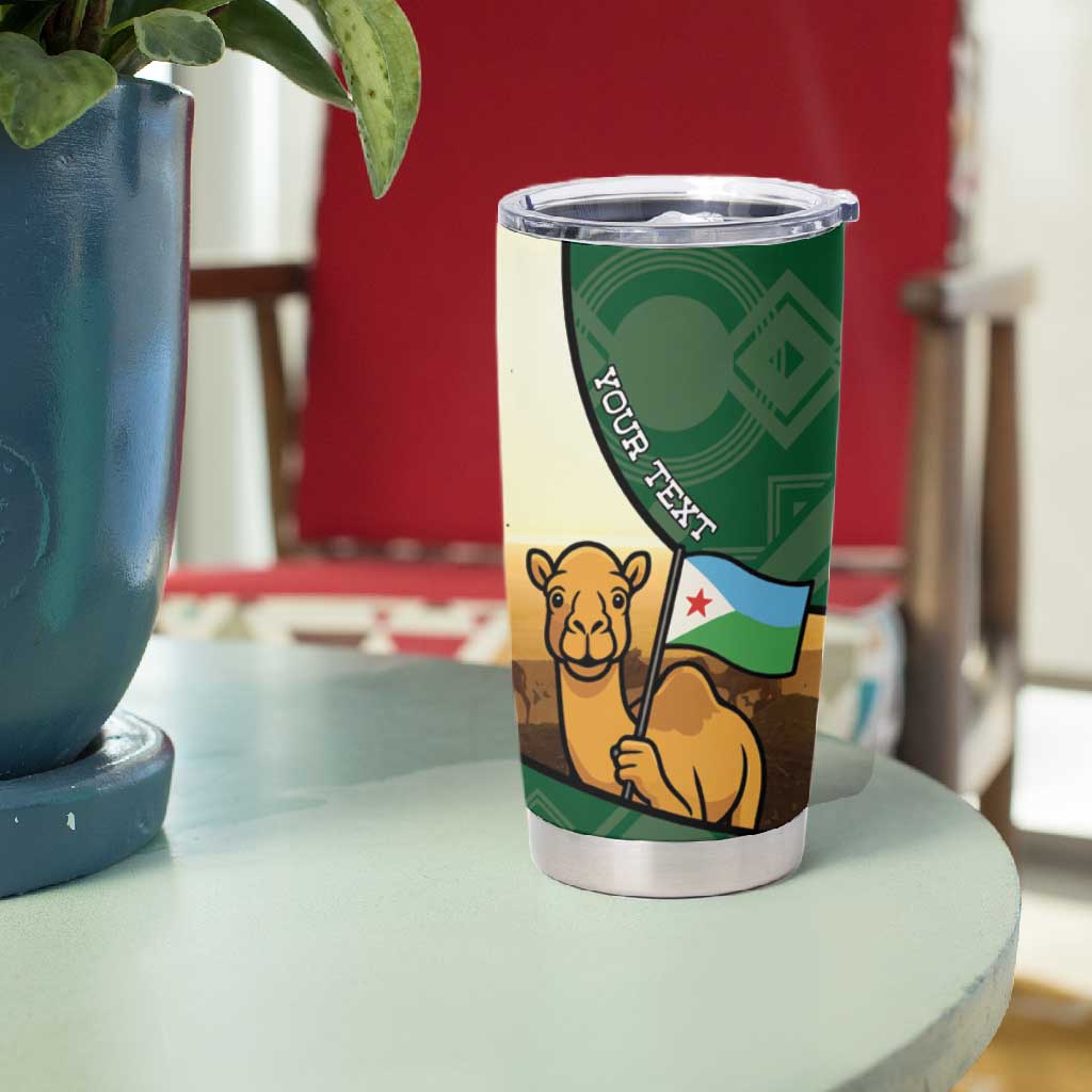 Personalized African Djibouti Tumbler Cup Camel Holding Jabuuti Flag DT05