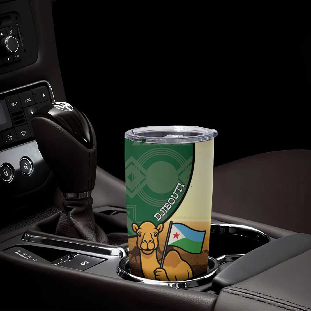 Personalized African Djibouti Tumbler Cup Camel Holding Jabuuti Flag DT05