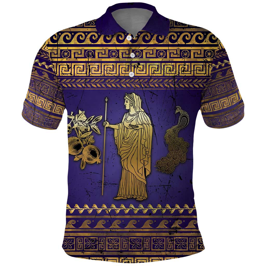 Hera Polo Shirt Goddess With Ancient Greek Pattern DT05