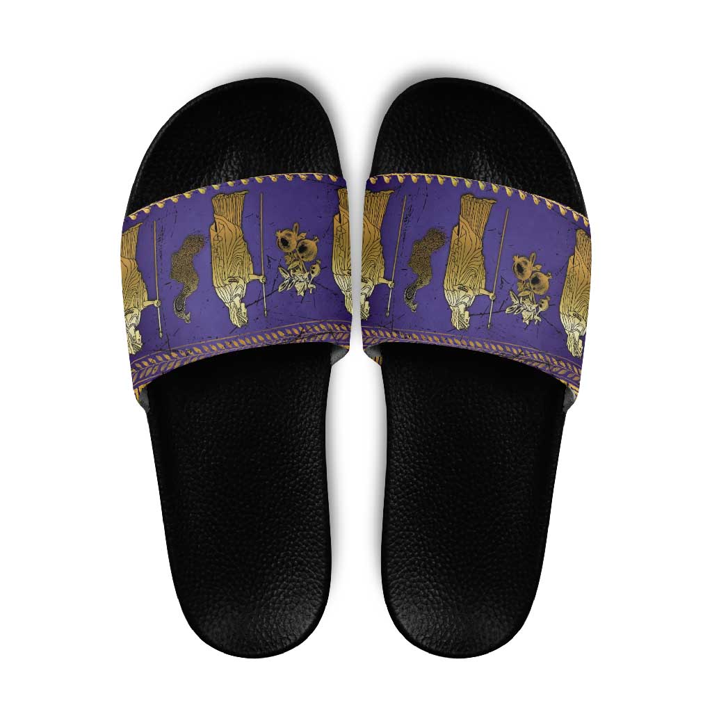 Hera Slide Sandals Goddess With Ancient Greek Pattern DT05