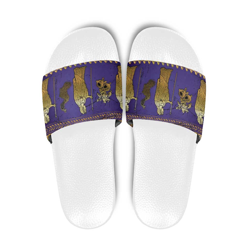 Hera Slide Sandals Goddess With Ancient Greek Pattern DT05