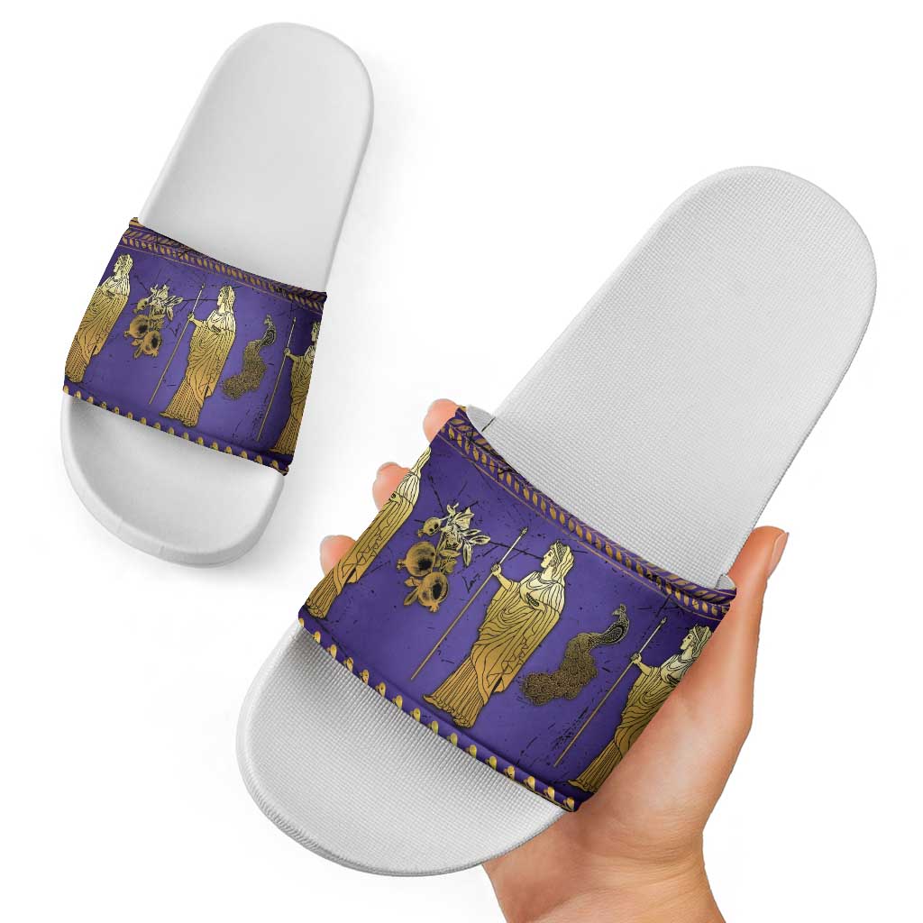 Hera Slide Sandals Goddess With Ancient Greek Pattern DT05
