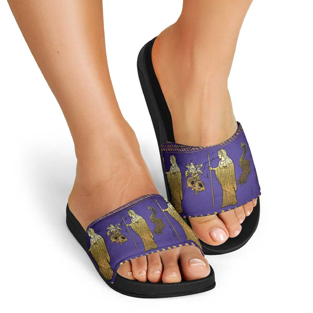 Hera Slide Sandals Goddess With Ancient Greek Pattern DT05