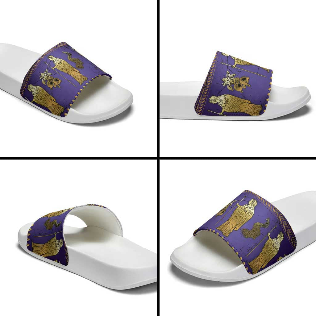 Hera Slide Sandals Goddess With Ancient Greek Pattern DT05